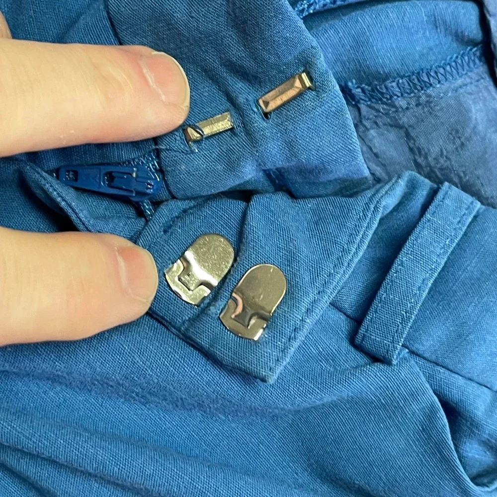 Preston & York Women's Size 6R French Blue‎ Linen Blend Pants Wide Leg 28x30